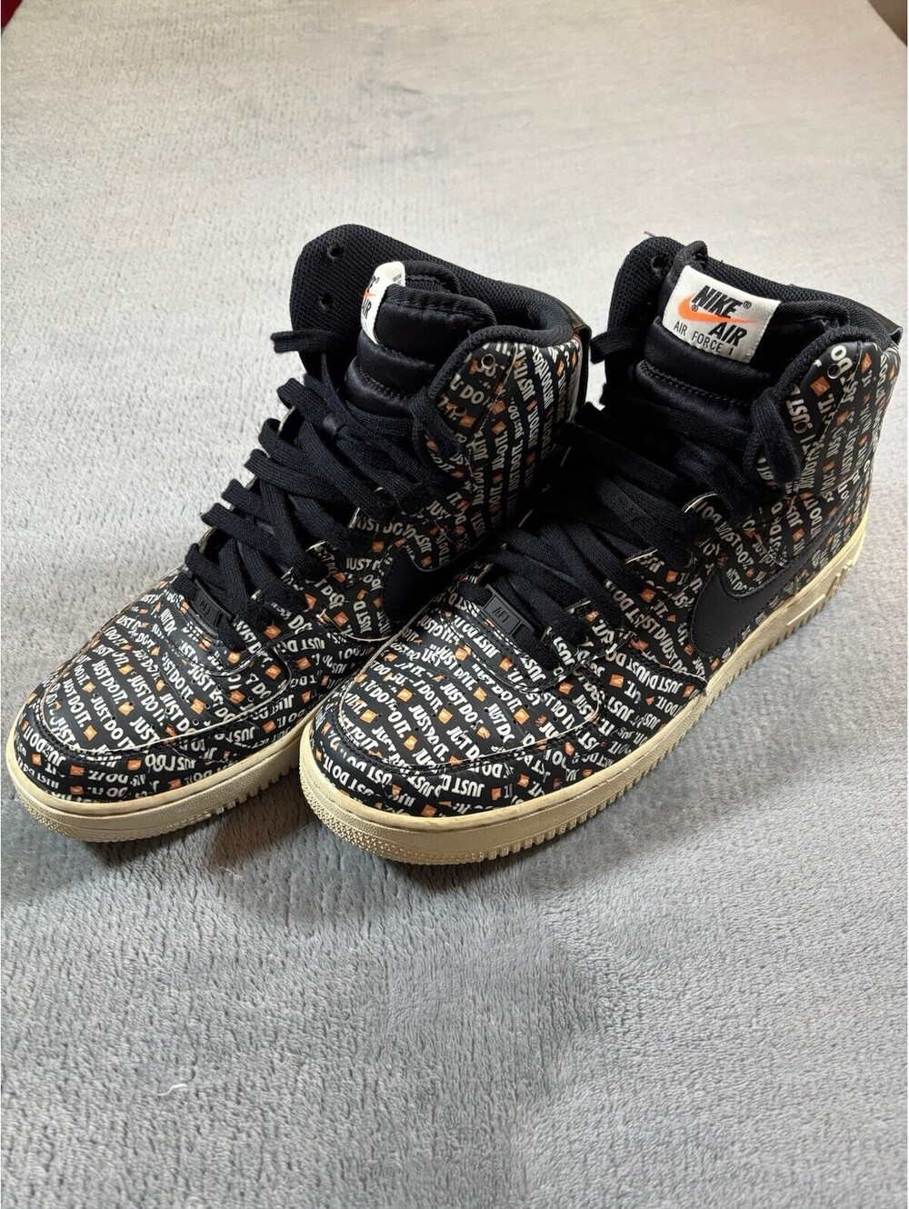 Nike Air Force 1 High Just Do It Shoes Black Men's Size 10.5 AQ9648-001 2018